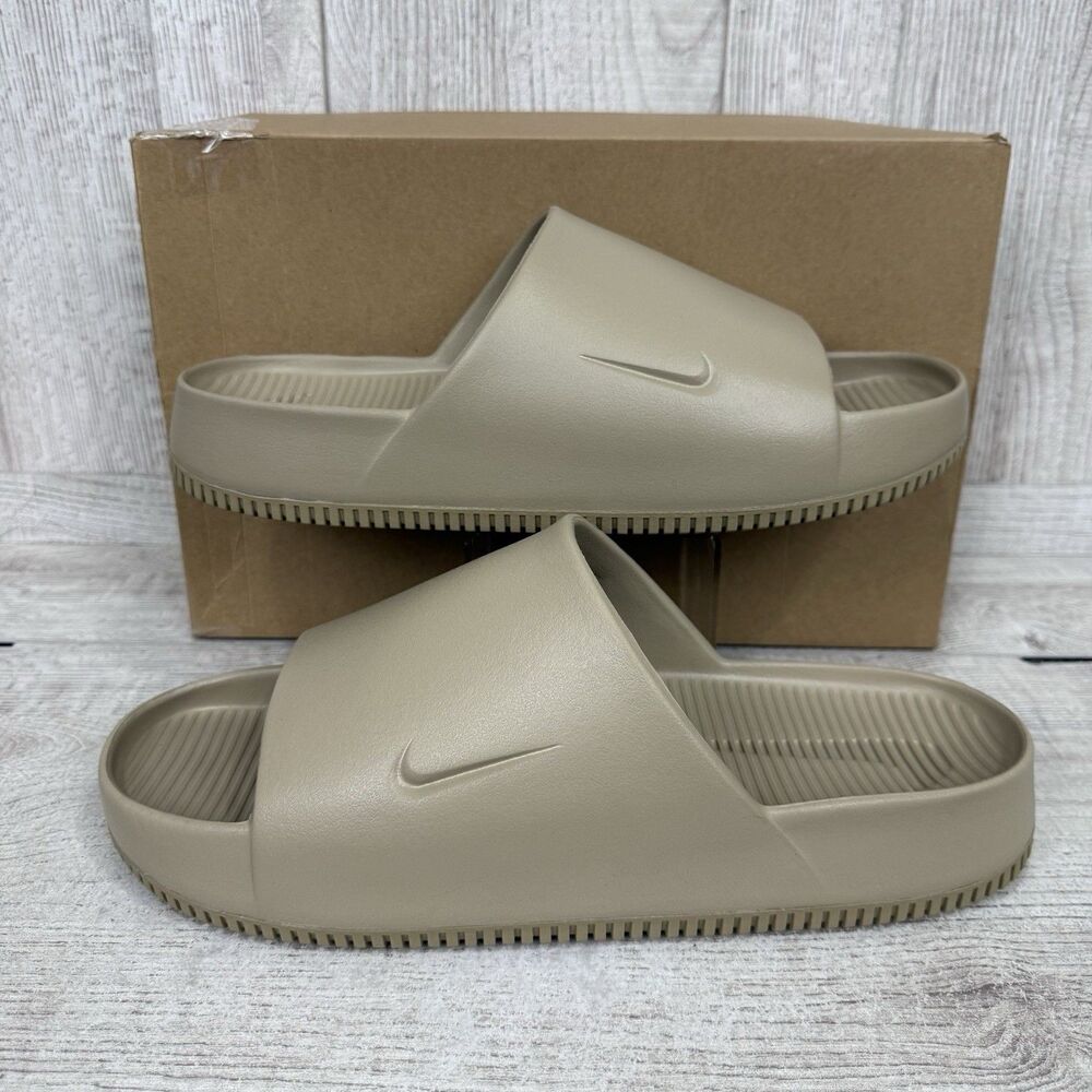 Nike Calm Slides Khaki Tan Brown Men's Size 15 Women's 16 FD4116-201 New Sandals